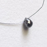 4.3x3.5mm 0.43 Cts Black Facet Tear Drop Bead Drilled Diamond For Jewelry-PVD91