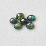Green 2.3-2.4mm MELEE Round Tamboli Flat Back Cabochon Faceted  Rose Cut Diamond