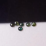 Green 2.3-2.4mm MELEE Round Tamboli Flat Back Cabochon Faceted  Rose Cut Diamond