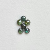 Green 2.3-2.4mm MELEE Round Tamboli Flat Back Cabochon Faceted  Rose Cut Diamond