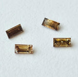 Cognac Brown Baguette Diamond, 4x2mm Champagne Rectangle Faceted MELEE Diamond