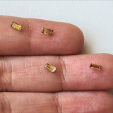 Cognac Brown Baguette Diamond, 4x2mm Champagne Rectangle Faceted MELEE Diamond