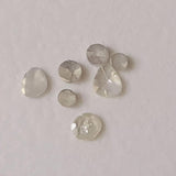 3-5mm Off White Faceted Off White Diamond Polki Slices For Jewelry, 6 pcs-PDD851