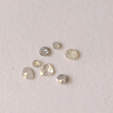 3-5mm Off White Faceted Off White Diamond Polki Slices For Jewelry, 6 pcs-PDD851