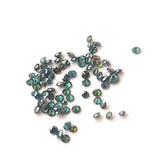 Melee Green Diamonds, 1.5-2mm Round Brilliant Solitaire Faceted Peacock Diamond