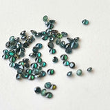 Melee Green Diamonds, 1.5-2mm Round Brilliant Solitaire Faceted Peacock Diamond