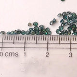 Melee Green Diamonds, 1.5-2mm Round Brilliant Solitaire Faceted Peacock Diamond