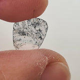 9.3mm Salt And Pepper Diamond Slice, 0.57 Cts Huge Faceted Polki Slice Diamond