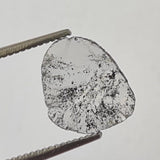 9.3mm Salt And Pepper Diamond Slice, 0.57 Cts Huge Faceted Polki Slice Diamond