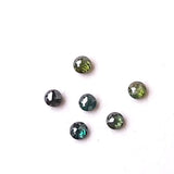 Green 2.3-2.4mm MELEE Round Tamboli Flat Back Cabochon Faceted  Rose Cut Diamond