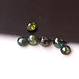 Green 2.3-2.4mm MELEE Round Tamboli Flat Back Cabochon Faceted  Rose Cut Diamond