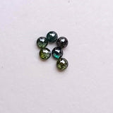 Green 2.3-2.4mm MELEE Round Tamboli Flat Back Cabochon Faceted  Rose Cut Diamond
