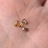 Cognac Brown Baguette Diamond, Rare 3x2mm Champagne Baguette Cut Rectangle Faceted MELEE Diamond for Jewelry (1Pc TO 2Pcs) - PDD950