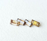Cognac Brown Baguette Diamond, 4x2mm Champagne Rectangle Faceted MELEE Diamond