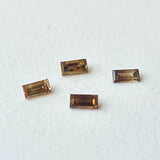 Cognac Brown Baguette Diamond, 4x2mm Champagne Rectangle Faceted MELEE Diamond