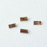 Cognac Brown Baguette Diamond, 4x2mm Champagne Rectangle Faceted MELEE Diamond