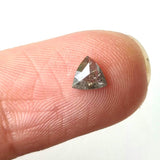 Salt And Pepper Trillion Diamond, Conflict Free 4.8mm, 0.32Ct Traingle Shaped Flat Back Cabochon Faceted Diamond For Ring - PDD872
