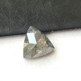 Salt And Pepper Trillion Diamond, Conflict Free 3mm, 0.13Ct  Triangle Shaped Flat Back Cabochon Faceted Diamond For Ring - PDD966