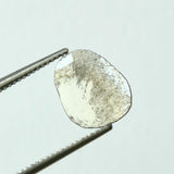 9.2x7.5mm Salt And Pepper Diamond Slice 0.40Ct, Loose Faceted Salt And Pepper Diamond Polki Slice Jewelry - PDD876