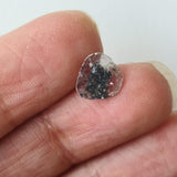 8.3x7.7mm Salt And Pepper Diamond Slice 0.40 Ct, Loose Faceted Salt And Pepper Diamond Polki Slice Jewelry - PDD878