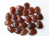 16-19mm Brown Color Chalcedony Cabochons, 5 Pieces Faceted Free Form Shape Chalcedony Flat Back Cabochons For Jewelry - PNG39