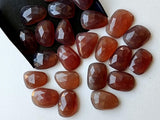 16-19mm Brown Color Chalcedony Cabochons, 5 Pieces Faceted Free Form Shape Chalcedony Flat Back Cabochons For Jewelry - PNG39