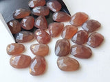 16-19mm Brown Color Chalcedony Cabochons, 5 Pieces Faceted Free Form Shape Chalcedony Flat Back Cabochons For Jewelry - PNG39