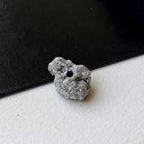9.5x6.8 mm Huge Gray Diamond Bead, 1mm Hole Bead Rough Grey Drilled Uncut Loose Diamond for Pendant / Necklace - PDD885