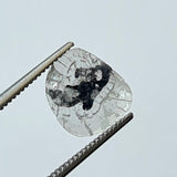 9.4x8.4mm Salt And Pepper Diamond Slice, 0.5 Ct Faceted Salt & Pepper Diamond Polki Slice Loose Jewelry - PDD886