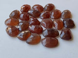 16-19mm Brown Color Chalcedony Cabochons, 5 Pieces Faceted Free Form Shape Chalcedony Flat Back Cabochons For Jewelry - PNG39