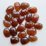 16-19mm Brown Color Chalcedony Cabochons, 5 Pieces Faceted Free Form Shape Chalcedony Flat Back Cabochons For Jewelry - PNG39