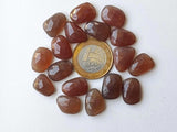 16-19mm Brown Color Chalcedony Cabochons, 5 Pieces Faceted Free Form Shape Chalcedony Flat Back Cabochons For Jewelry - PNG39