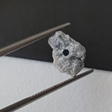 9.5x6.8 mm Huge Gray Diamond Bead, 1mm Hole Bead Rough Grey Drilled Uncut Loose Diamond for Pendant / Necklace - PDD885