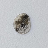 9.2x7.4mm Salt And Pepper Diamond Slice 0.40 Ct, Faceted Salt And Pepper Polki Loose Diamond Slice Jewelry - PDD880