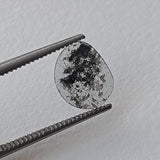 9.2x7.4mm Salt And Pepper Diamond Slice 0.40 Ct, Faceted Salt And Pepper Polki Loose Diamond Slice Jewelry - PDD880