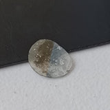 9.2x7.4mm Salt And Pepper Diamond Slice 0.40 Ct, Faceted Salt And Pepper Polki Loose Diamond Slice Jewelry - PDD880