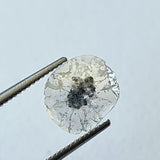 8.4x7.4mm Salt And Pepper Diamond Slice, Loose 0.36 Ct Faceted Salt & Pepper Diamond Polki Slice Jewelry - PDD888