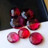 11.5-16 mm Ruby Pink Colored Quartz, 3 Pieces Faceted Ruby Pink Hydro Quartz Round Shaped Stones, Coin Double Side Cut For Jewelry - PSG390