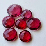 11.5-16 mm Ruby Pink Colored Quartz, 3 Pieces Faceted Ruby Pink Hydro Quartz Round Shaped Stones, Coin Double Side Cut For Jewelry - PSG390