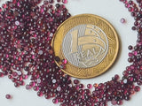 1.5-2.5mm Garnet Round Cabochons, Garnet Flat Back Plain Round Cabochons