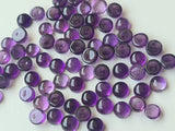 6-7mm Amethyst Round Plain Cabochon Lot, Calibrated Amethyst Cabochons