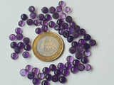 6-7mm Amethyst Round Plain Cabochon Lot, Calibrated Amethyst Cabochons