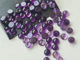 6-7mm Amethyst Round Plain Cabochon Lot, Calibrated Amethyst Cabochons