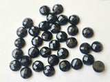 10mm Black Onyx Rose Cut Round Cabochon, Black Onyx Faceted Flat Back Gemstones