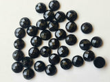 13mm Black Onyx Faceted Round Cabochons, Round Rose Cut Black Onyx