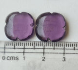 15mm Purple Hydro Quartz Fancy Floral Cabochon, Purple Hydro Quartz Clover Shape