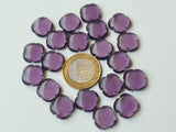 15mm Purple Hydro Quartz Fancy Floral Cabochon, Purple Hydro Quartz Clover Shape