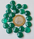 12mm Green Onyx Round Faceted Stones, Double Side Cut For Jewelry(5Pcs To 10Pc)