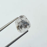 8.9x7.9mm Salt And Pepper Diamond Slice, 0.41 Cts Huge Rare Faceted Salt & Pepper Polki Slice Loose Diamond for Jewelry - PDD990