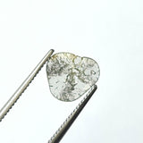 8x7.5mm Salt And Pepper Diamond Slice, 0.35 Cts Huge Rare Faceted Salt & Pepper Polki Slice Loose Diamond for Jewelry - PDD991